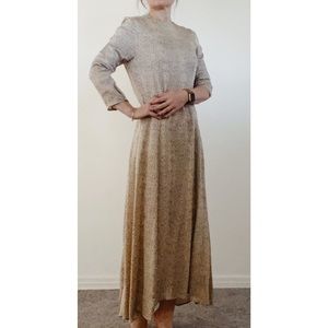 Satin maxi dress with long sleeves. Delicate polka dot pattern. Zara size large